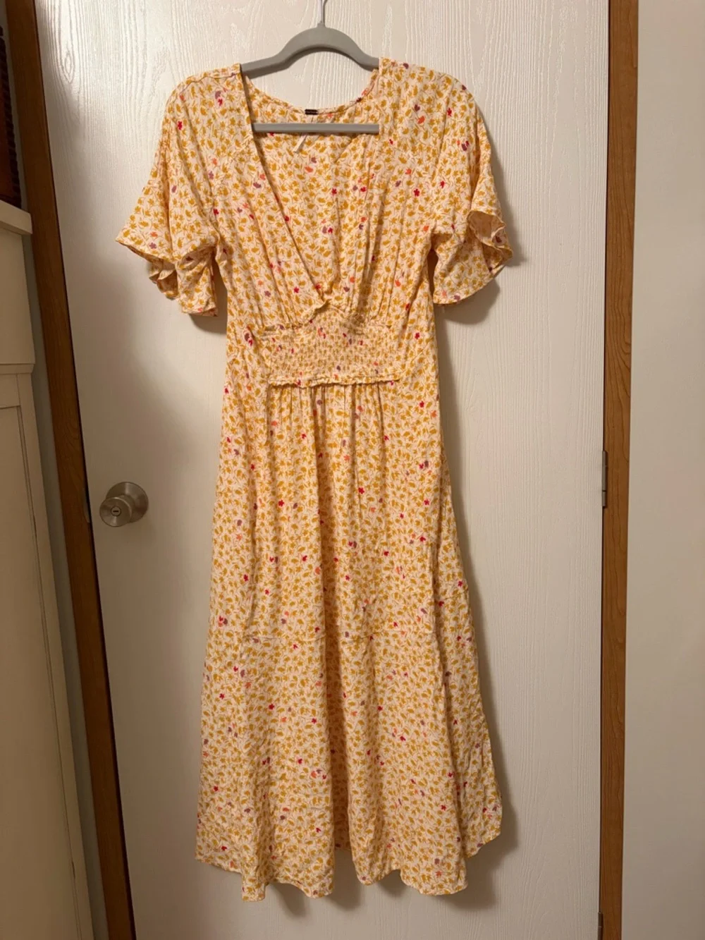 Free People In Full Bloom Flowy Midi Dress Size Large - Picture 2 of 10